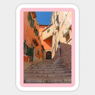 Stepped Street in Rovinj, Croatia Sticker